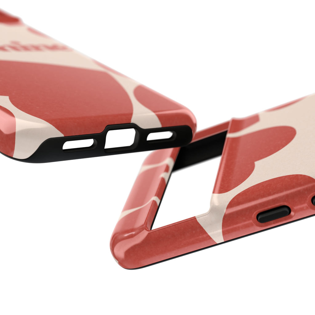 Be Mine Phone Case — Retro Hearts Terracotta Cream Romantic