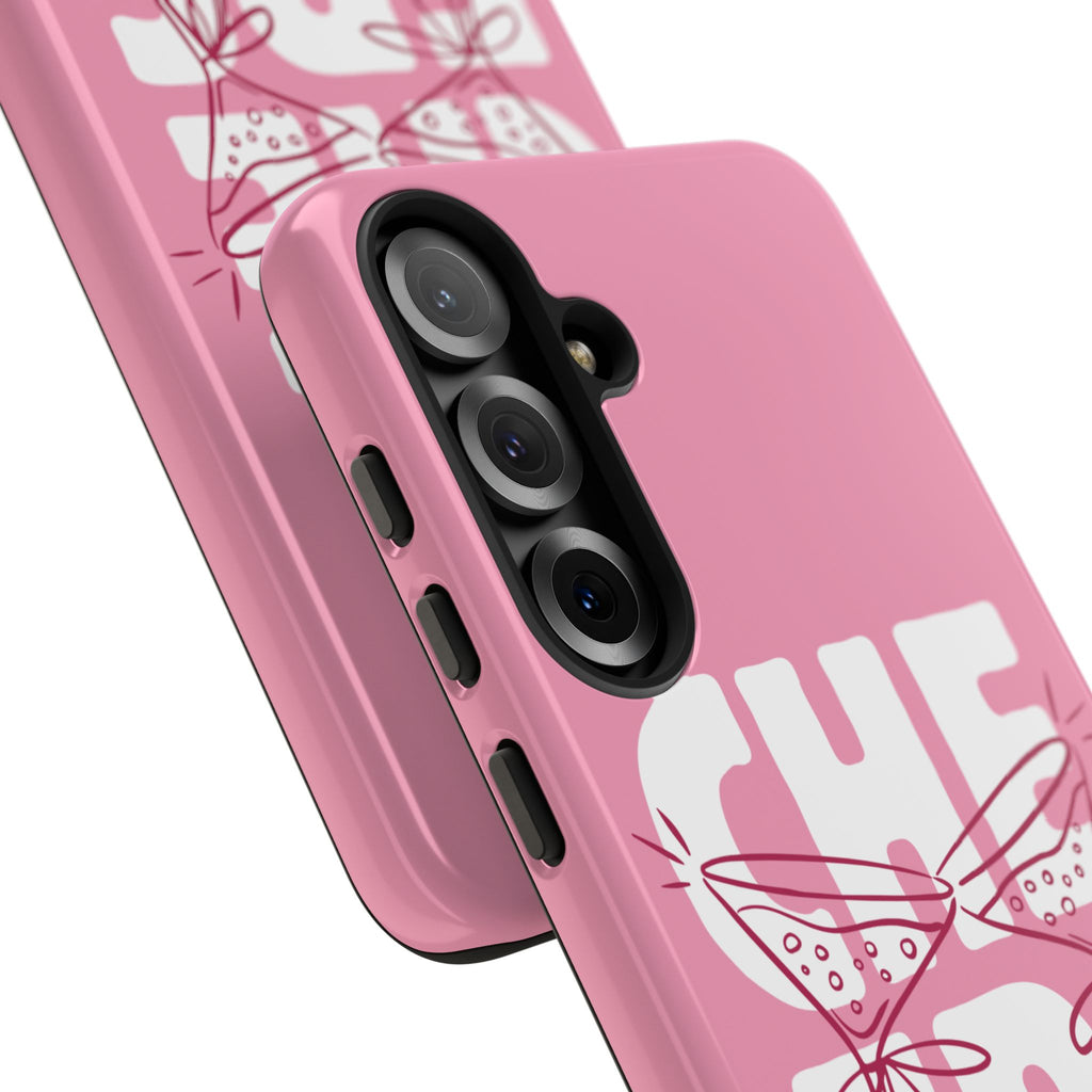Cheers Phone Case — Pink Martini Glasses Bold Bubblegum