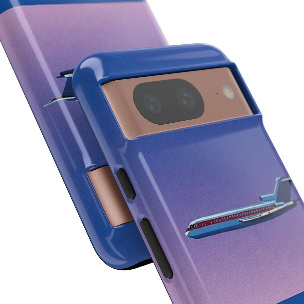 Retro Airplane Phone Case — Purple Night City Vintage Art