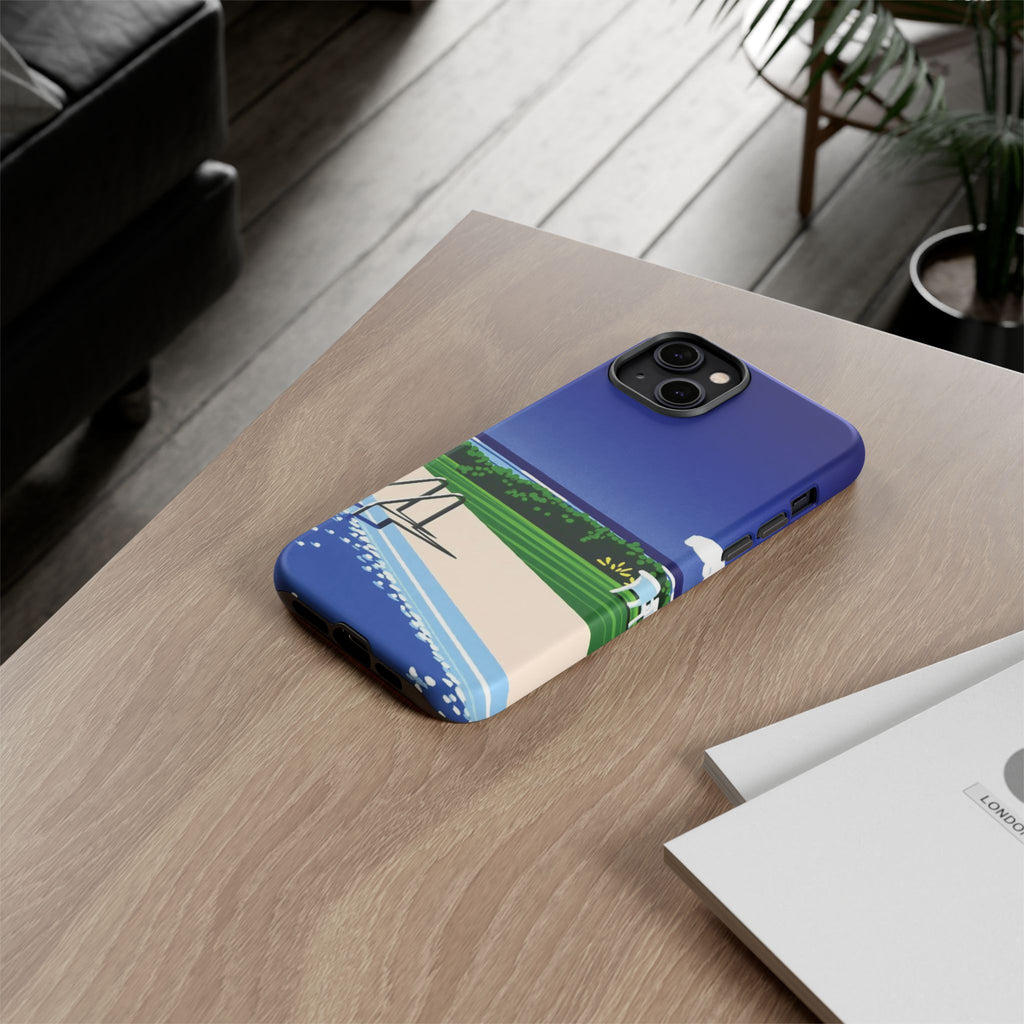 Poolside Phone Case — Bold Blue Summer Art Illustration