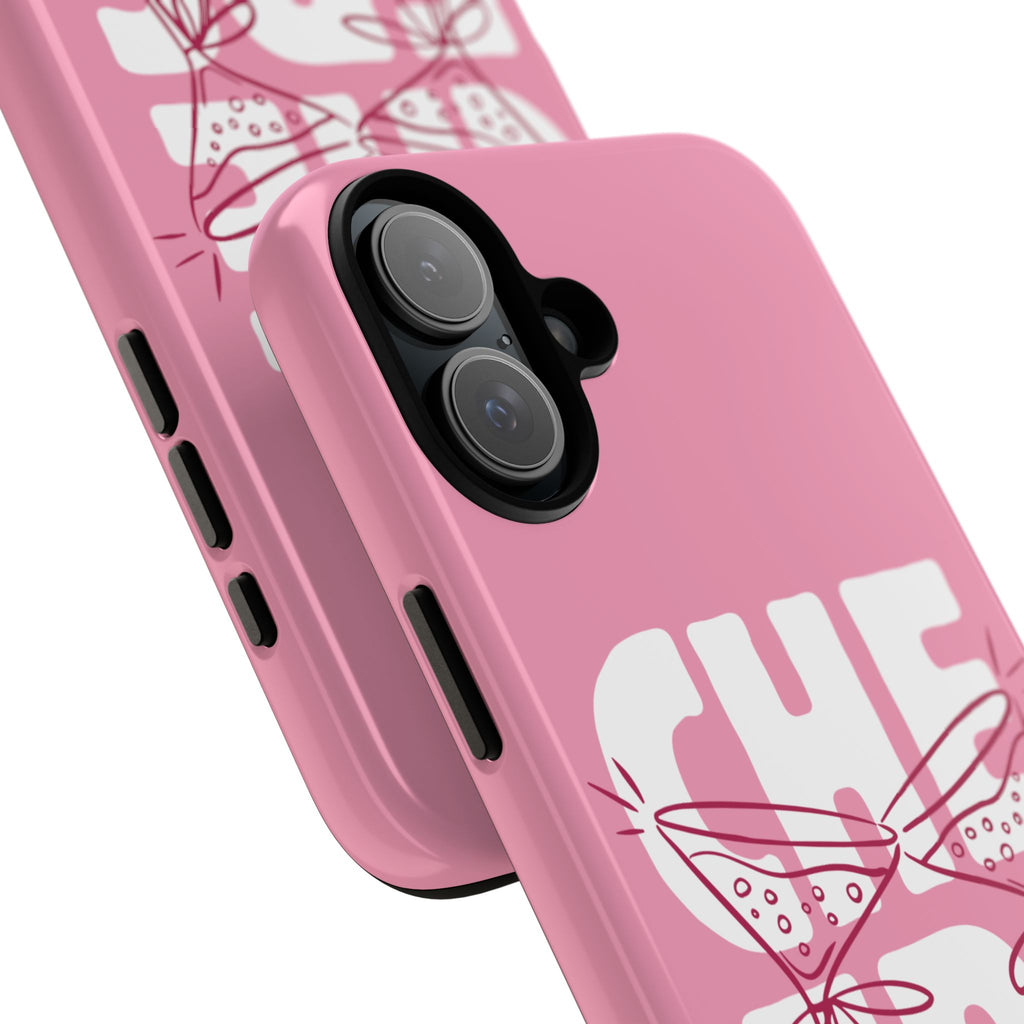 Cheers Phone Case — Pink Martini Glasses Bold Bubblegum