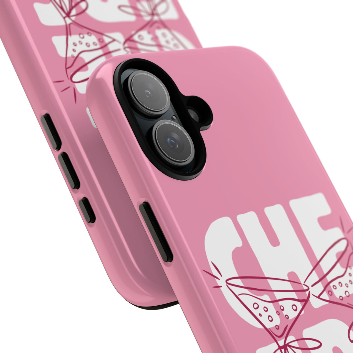 Cheers Phone Case — Pink Martini Glasses Bold Bubblegum