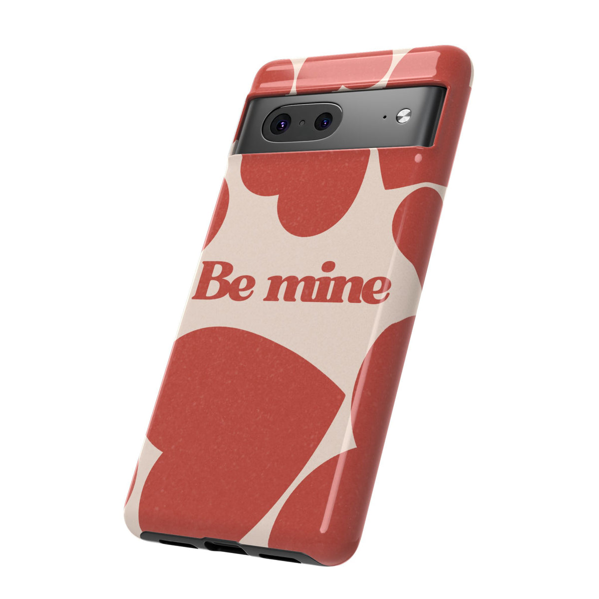 Be Mine Phone Case — Retro Hearts Terracotta Cream Romantic