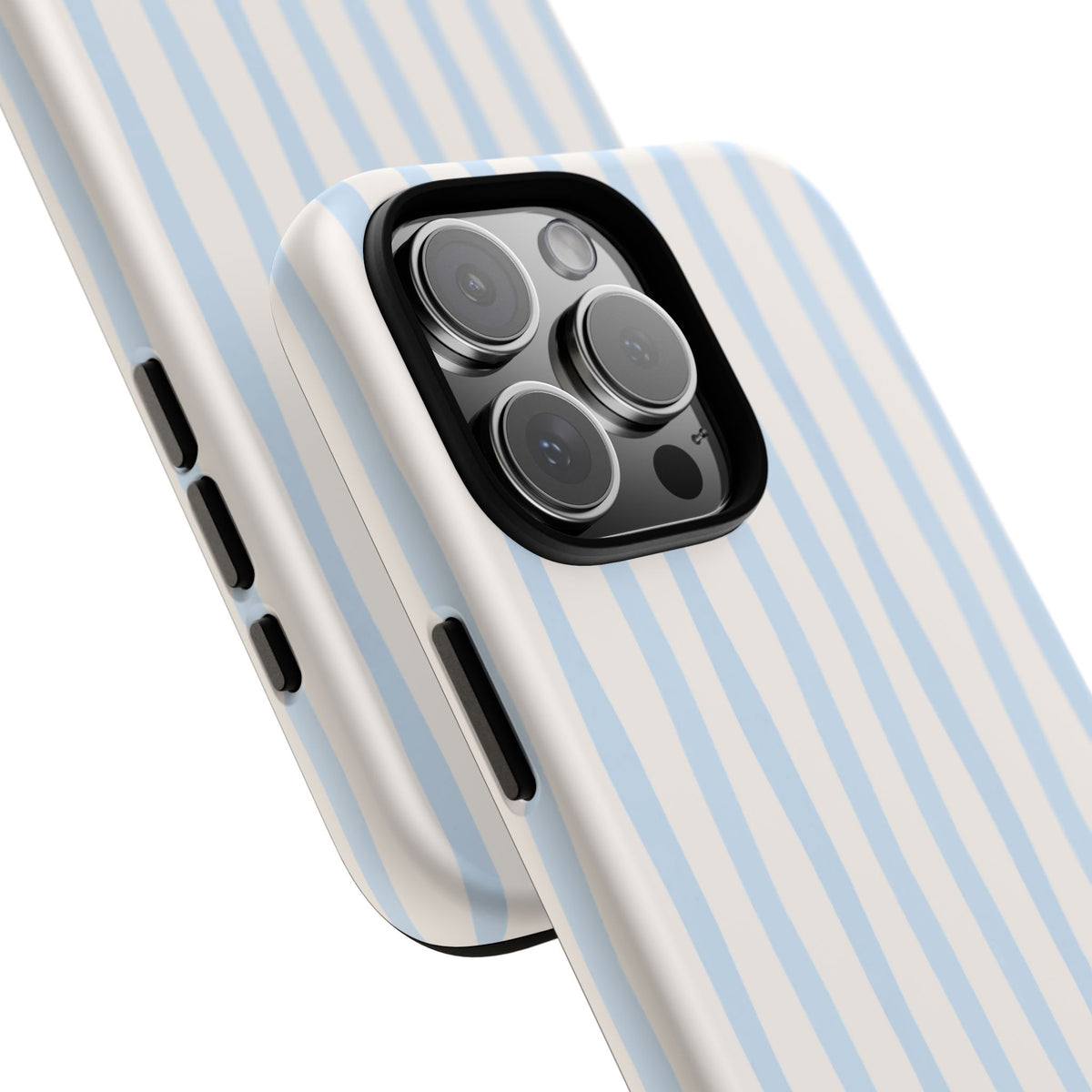 Baby Blue Stripe Phone Case — Soft Wavy Lines Cream Aesthetic