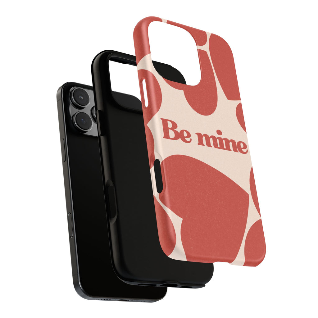 Be Mine Phone Case — Retro Hearts Terracotta Cream Romantic