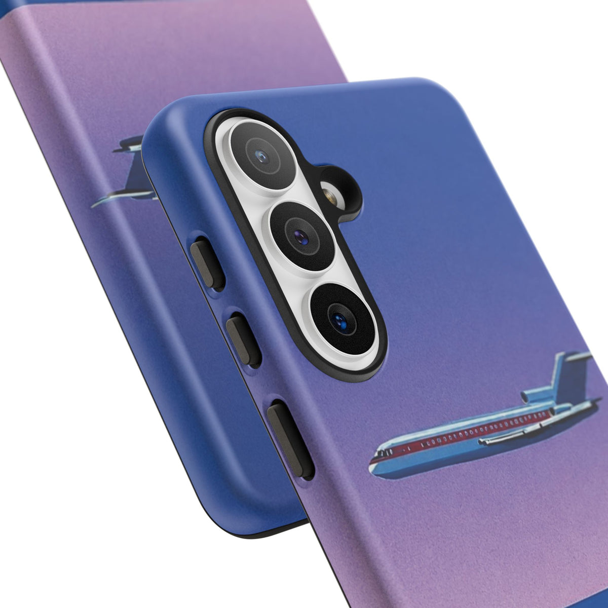 Retro Airplane Phone Case — Purple Night City Vintage Art