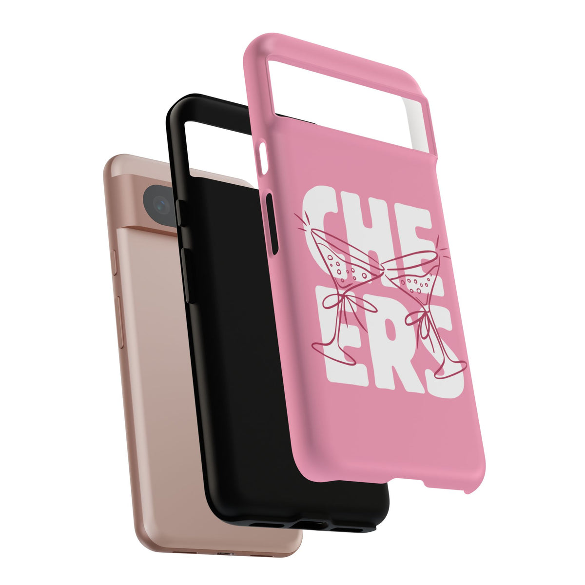 Cheers Phone Case — Pink Martini Glasses Bold Bubblegum