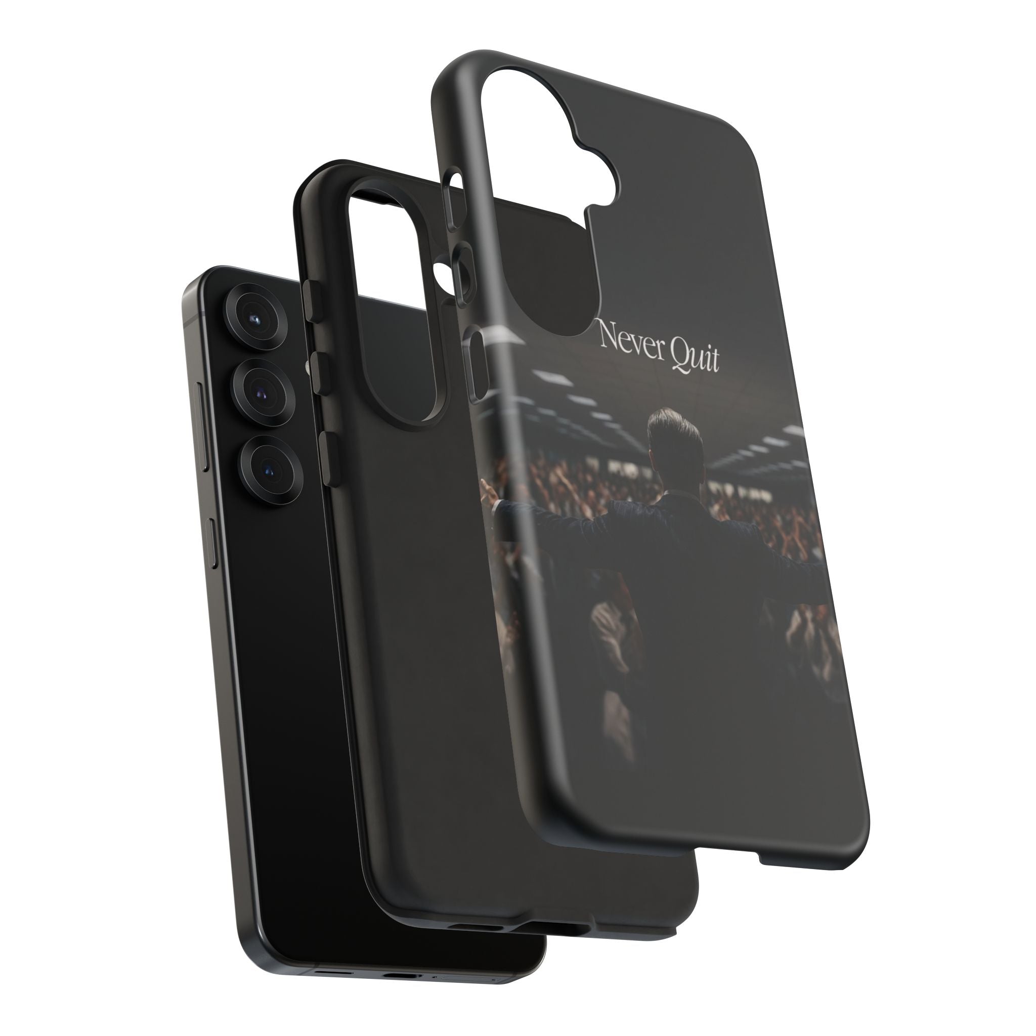 Never Quit Phone Case — Leader Crowd Dark Inspirational