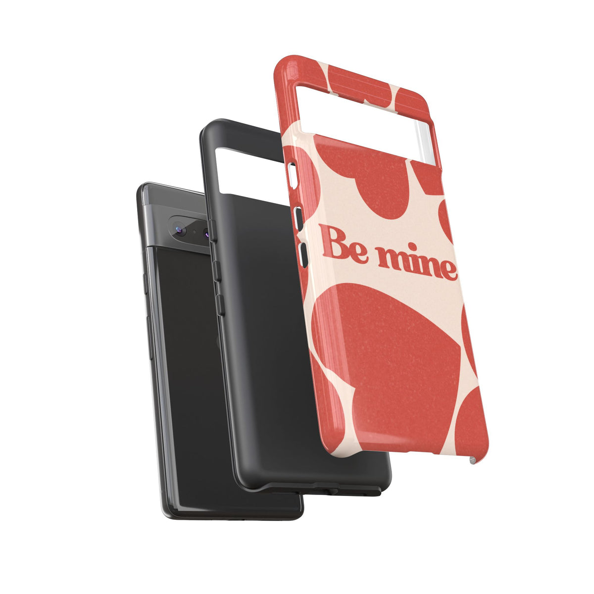 Be Mine Phone Case — Retro Hearts Terracotta Cream Romantic