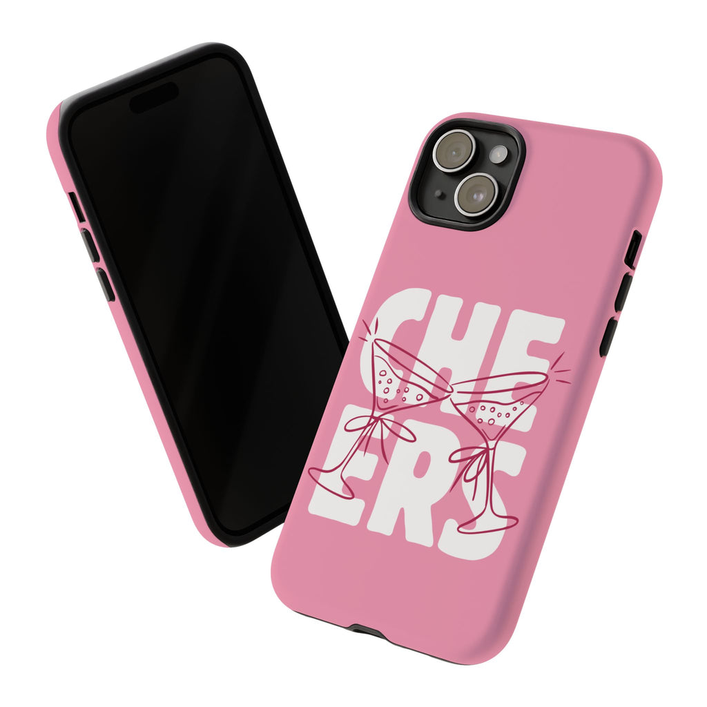 Cheers Phone Case — Pink Martini Glasses Bold Bubblegum