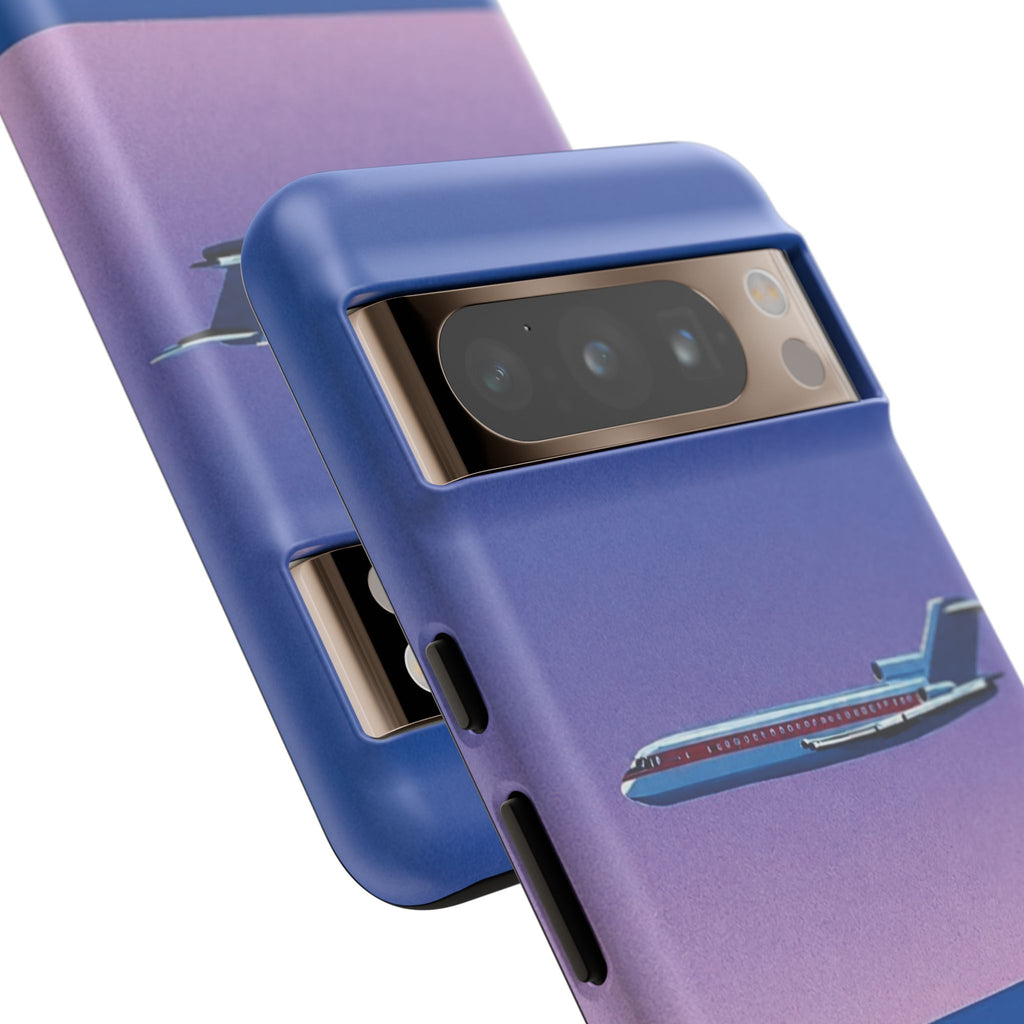 Retro Airplane Phone Case — Purple Night City Vintage Art