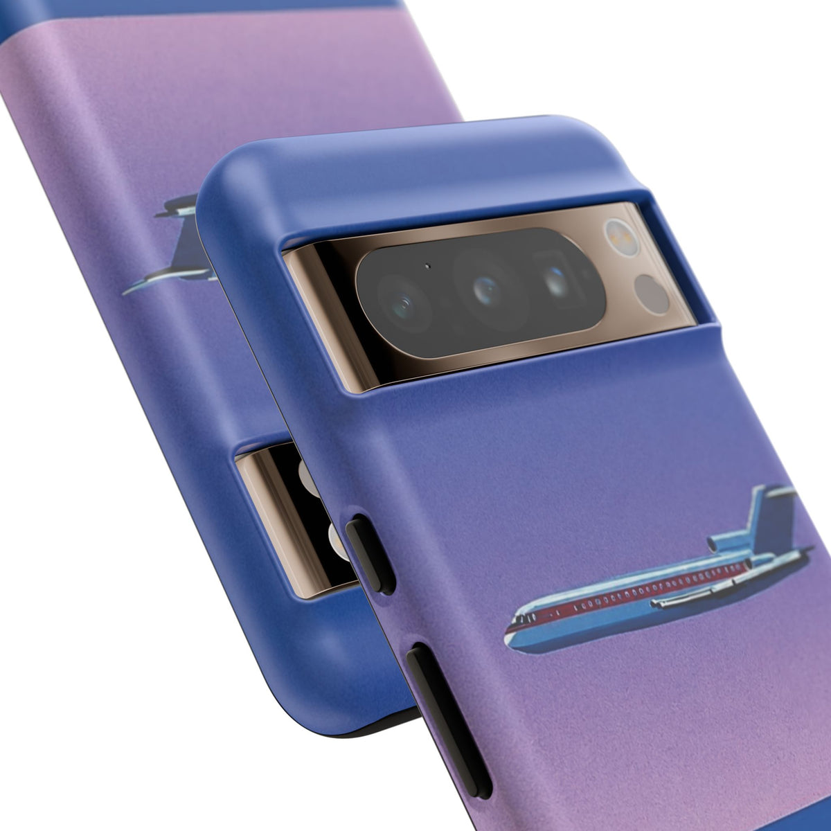 Retro Airplane Phone Case — Purple Night City Vintage Art
