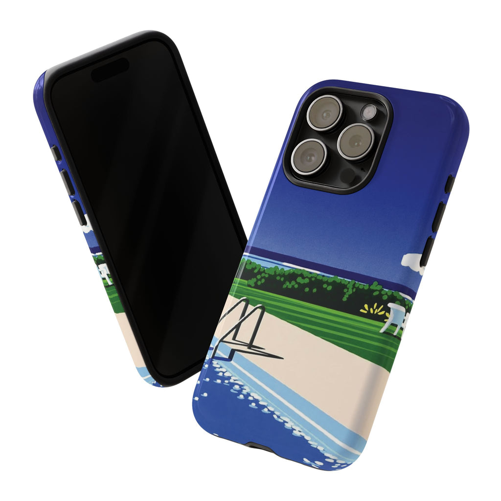 Poolside Phone Case — Bold Blue Summer Art Illustration