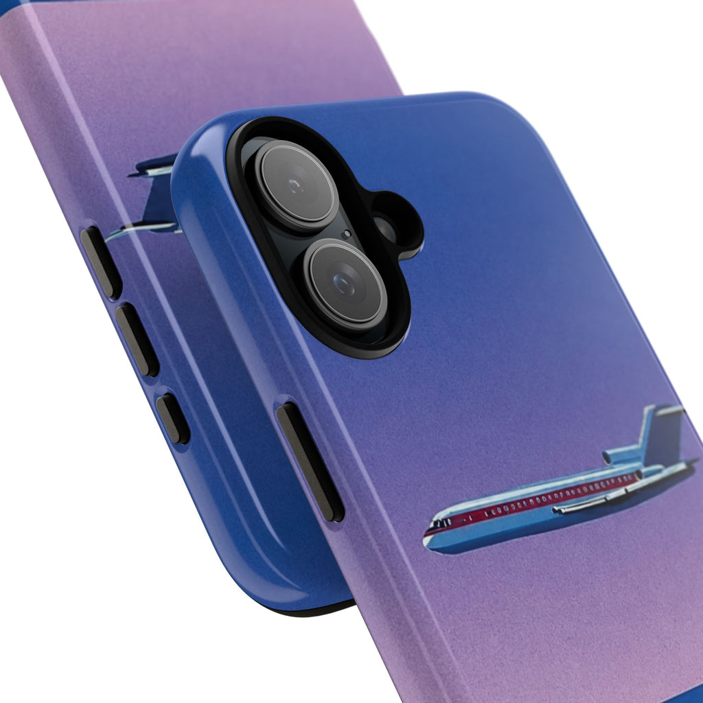 Retro Airplane Phone Case — Purple Night City Vintage Art
