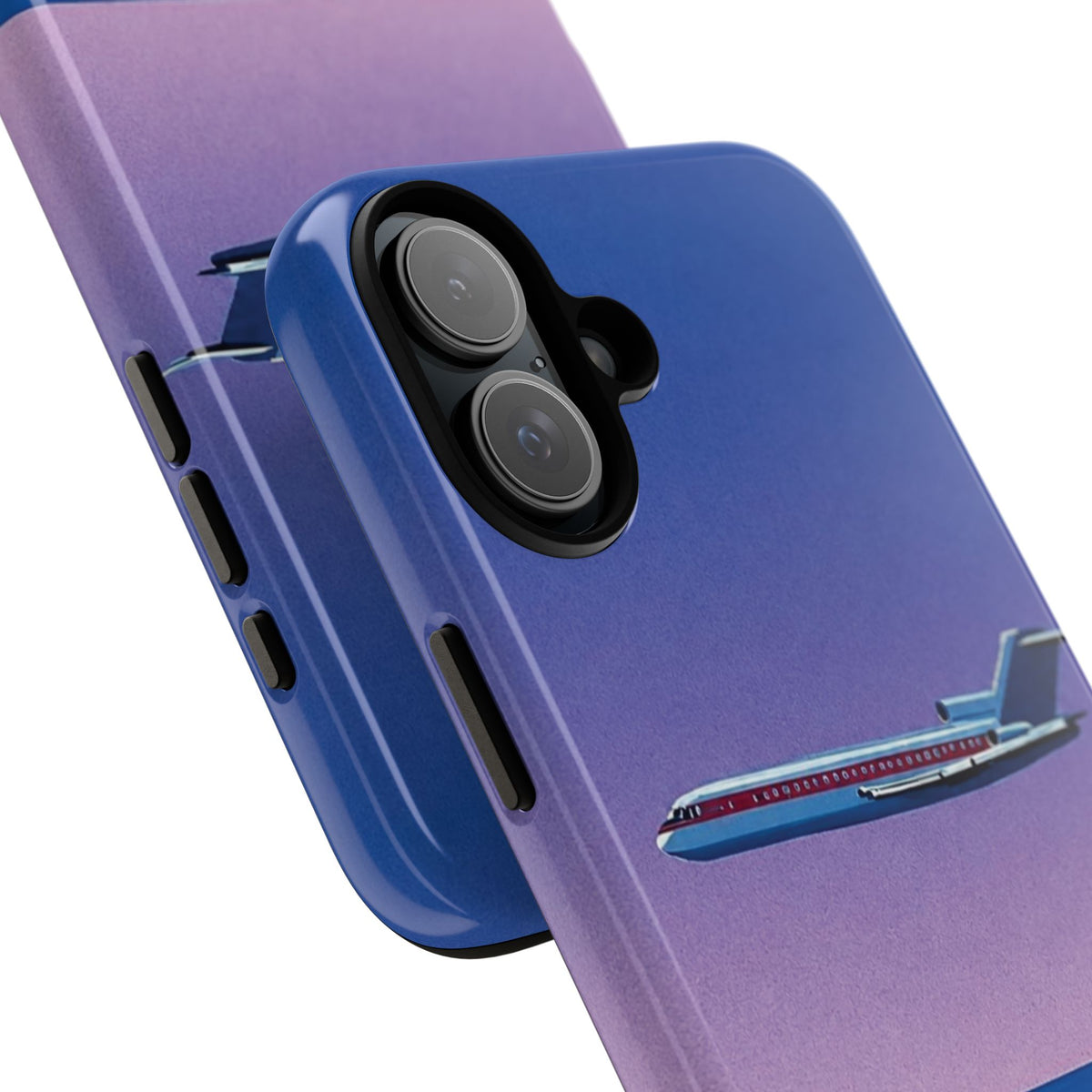 Retro Airplane Phone Case — Purple Night City Vintage Art