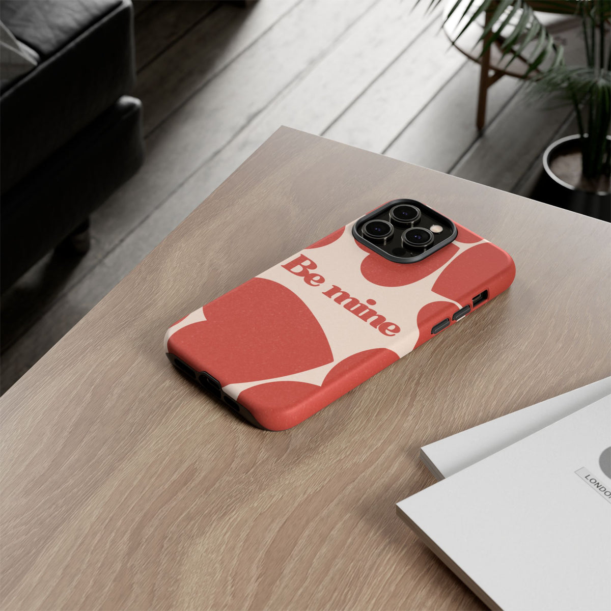 Be Mine Phone Case — Retro Hearts Terracotta Cream Romantic
