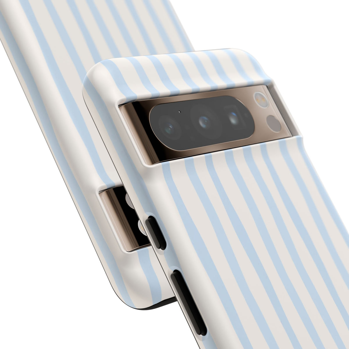 Baby Blue Stripe Phone Case — Soft Wavy Lines Cream Aesthetic