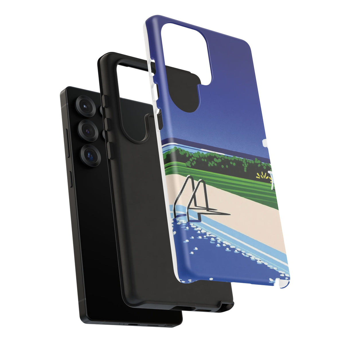 Poolside Phone Case — Bold Blue Summer Art Illustration