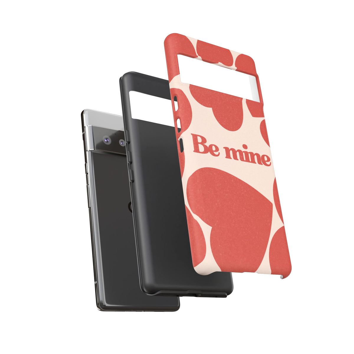 Be Mine Phone Case — Retro Hearts Terracotta Cream Romantic