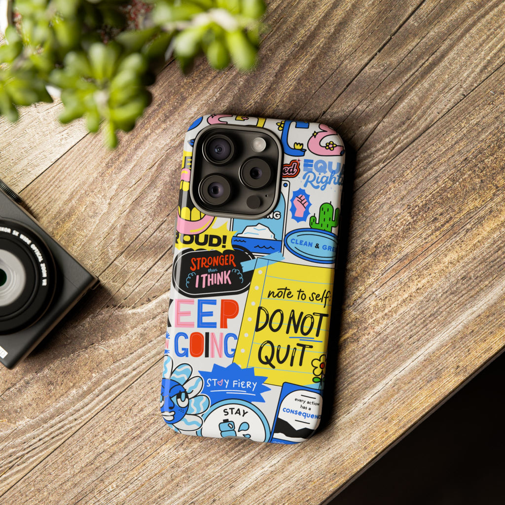 Optimist's Collage Phone Case — Colorful Positive Aesthetic
