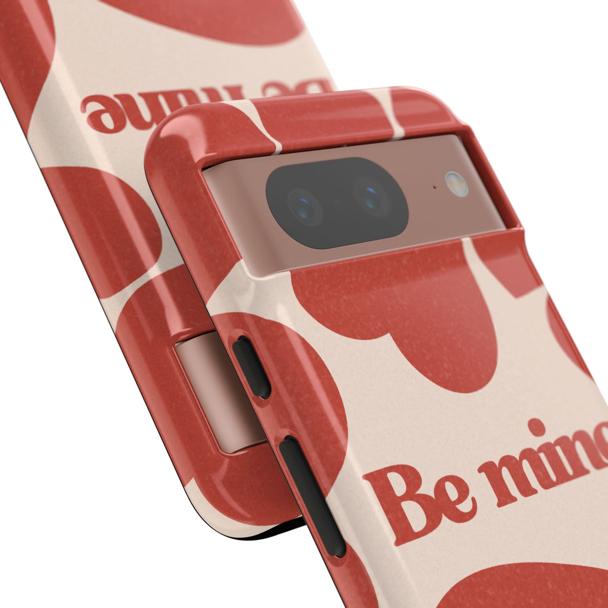 Be Mine Phone Case — Retro Hearts Terracotta Cream Romantic