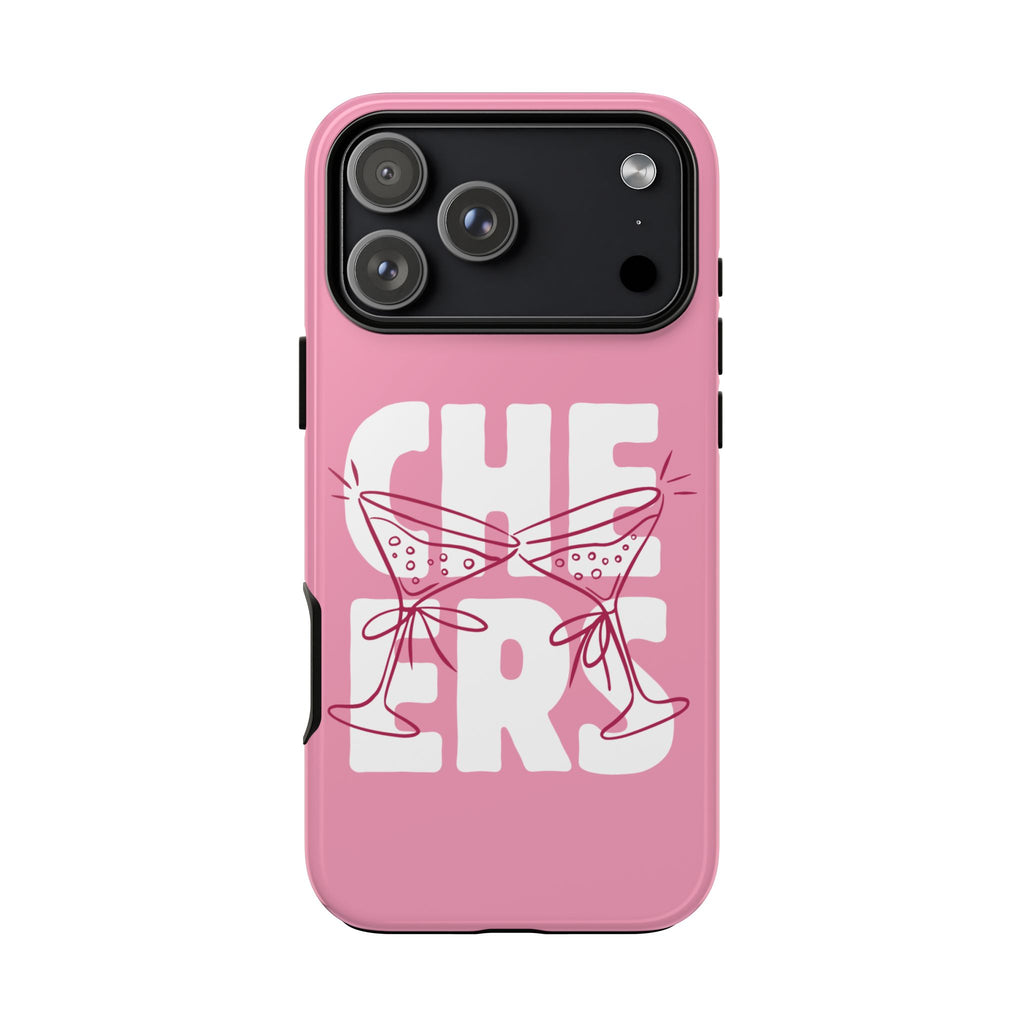 Cheers Phone Case — Pink Martini Glasses Bold Bubblegum