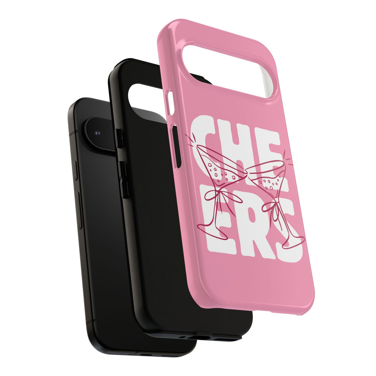 Cheers Phone Case — Pink Martini Glasses Bold Bubblegum