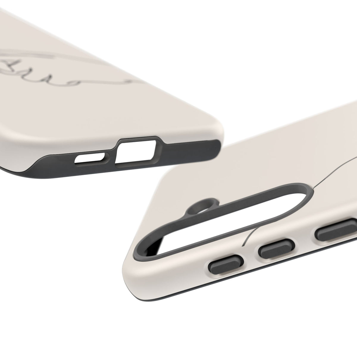 Holding Hands Phone Case — Minimalist Line Art Cream Romantic