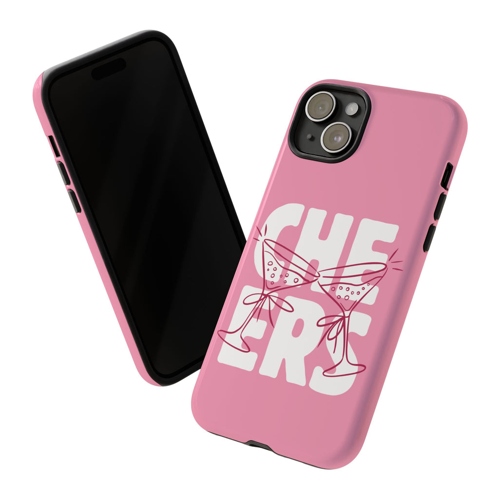 Cheers Phone Case — Pink Martini Glasses Bold Bubblegum
