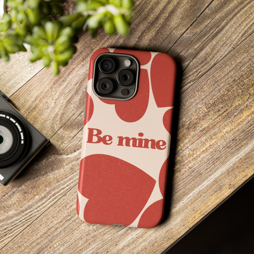 Be Mine Phone Case — Retro Hearts Terracotta Cream Romantic
