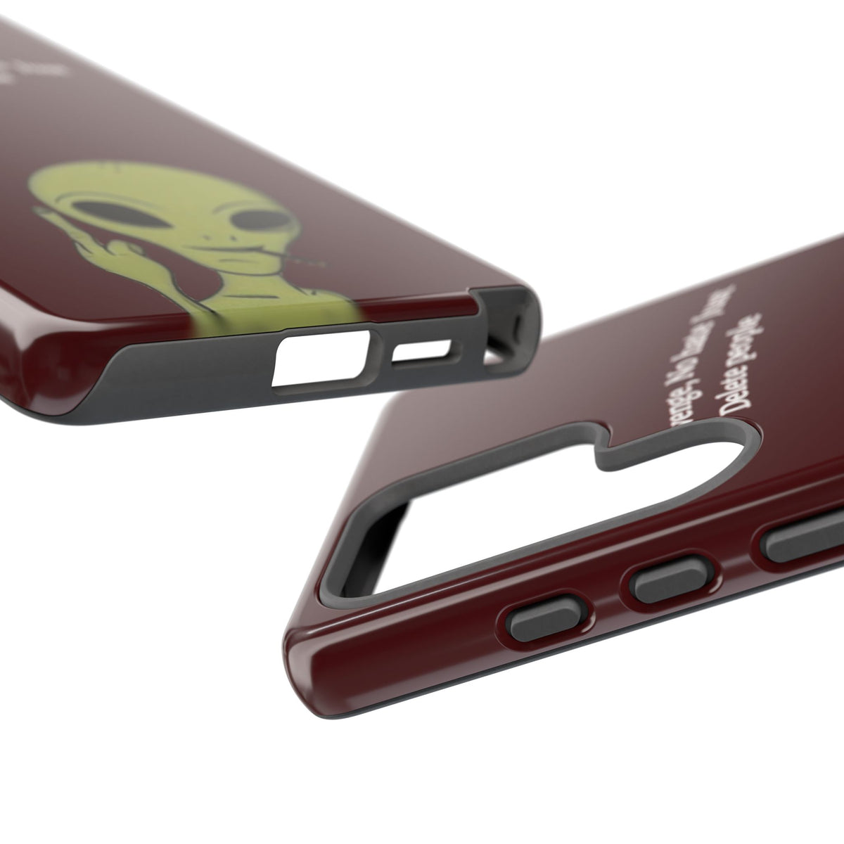 No Revenge No Hate Just Delete People Phone Case — Alien Dark Red