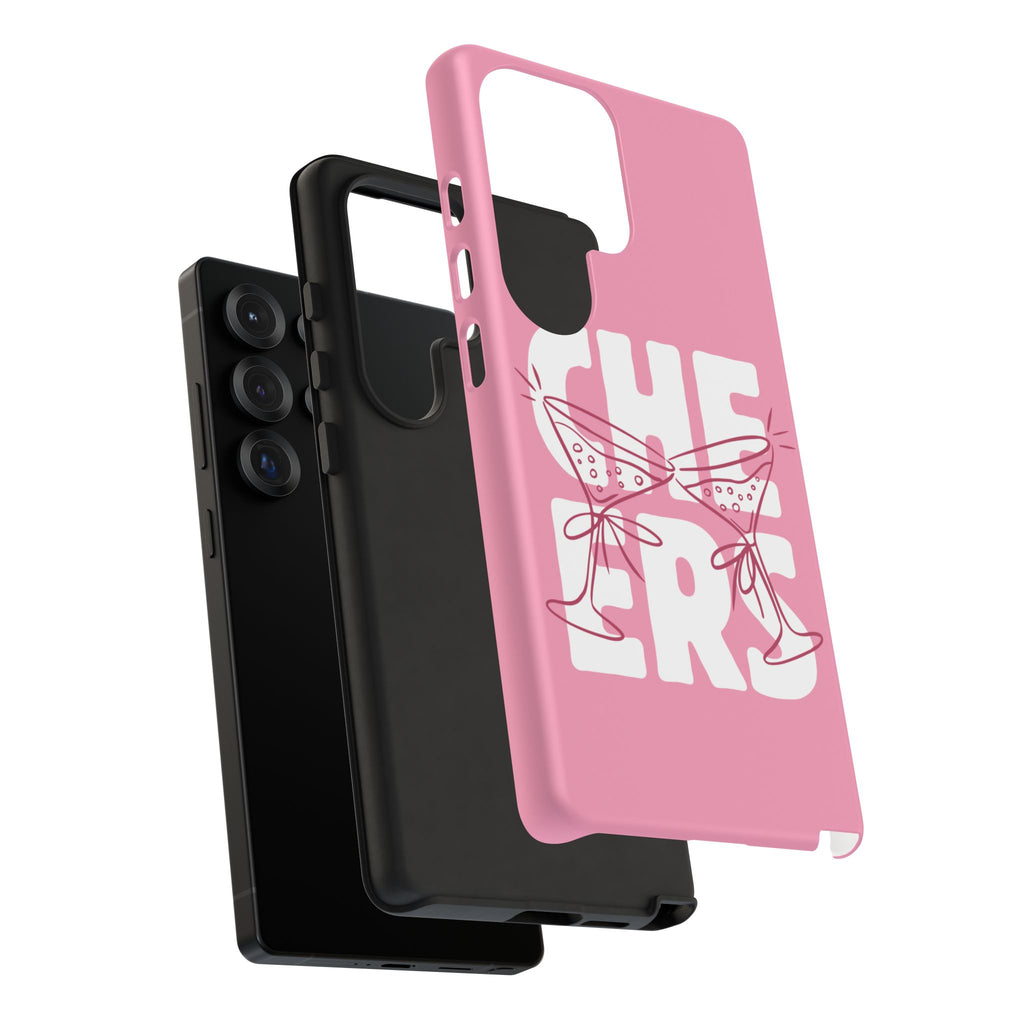 Cheers Phone Case — Pink Martini Glasses Bold Bubblegum