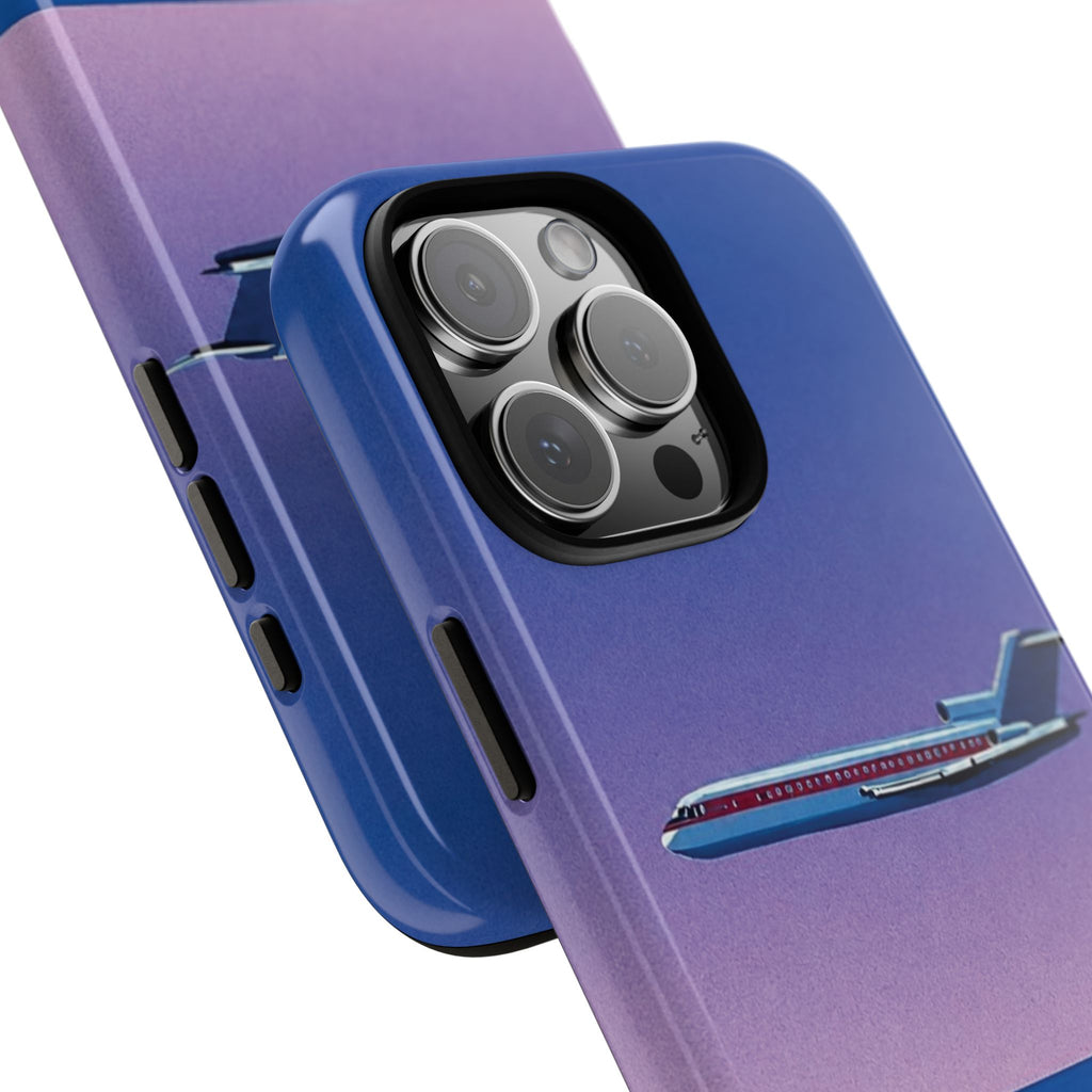 Retro Airplane Phone Case — Purple Night City Vintage Art
