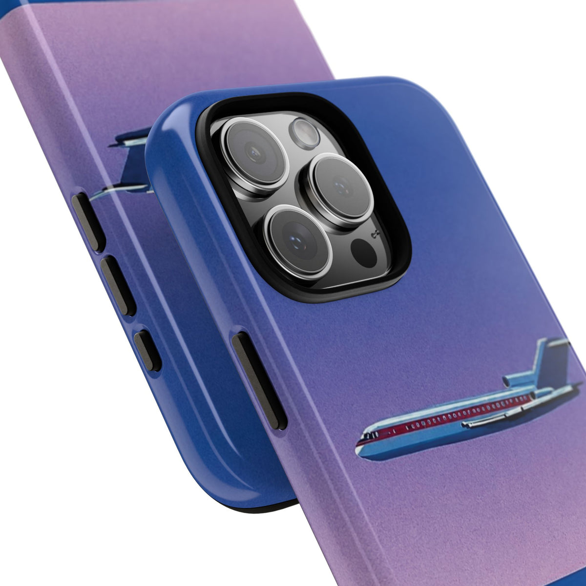 Retro Airplane Phone Case — Purple Night City Vintage Art