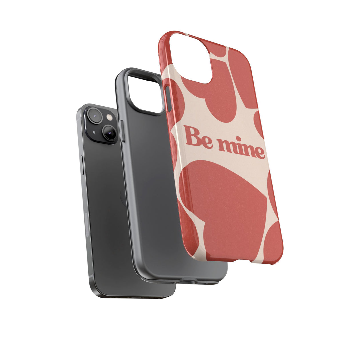 Be Mine Phone Case — Retro Hearts Terracotta Cream Romantic