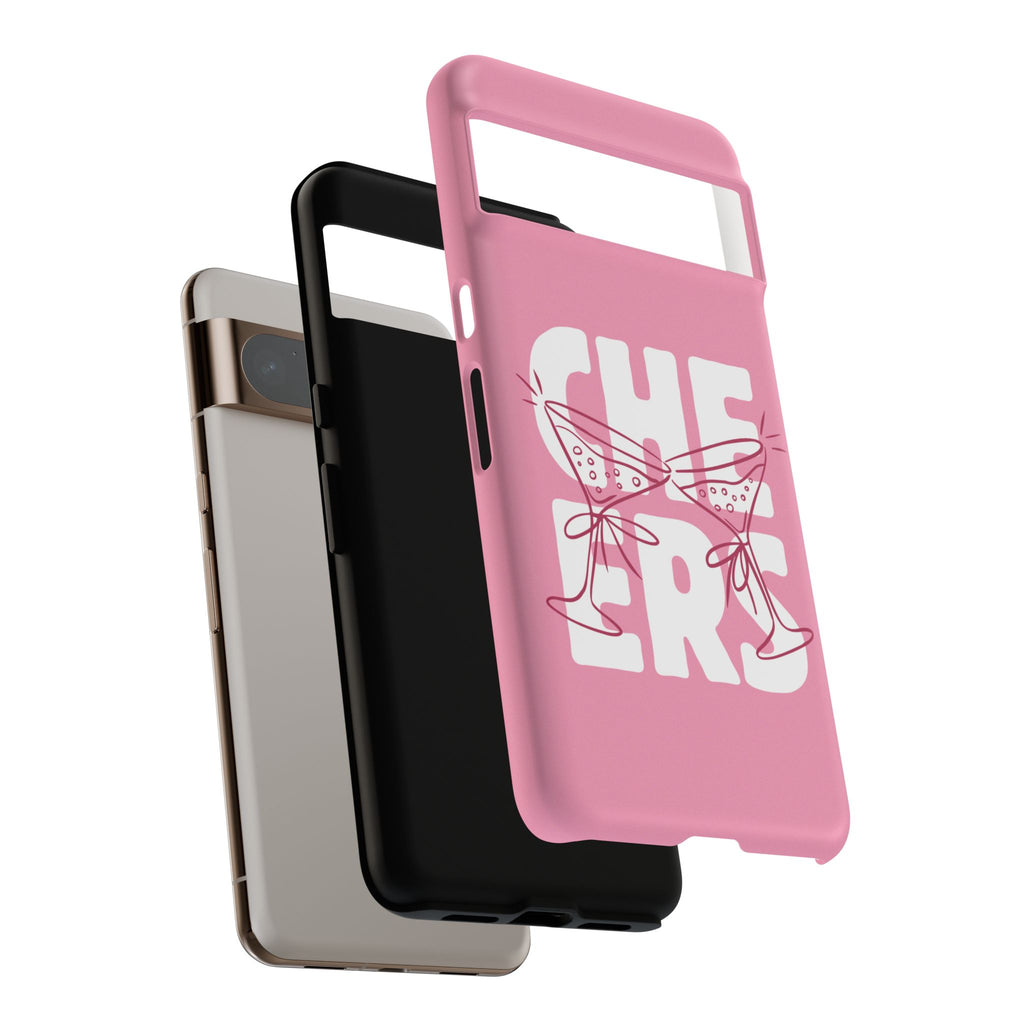 Cheers Phone Case — Pink Martini Glasses Bold Bubblegum