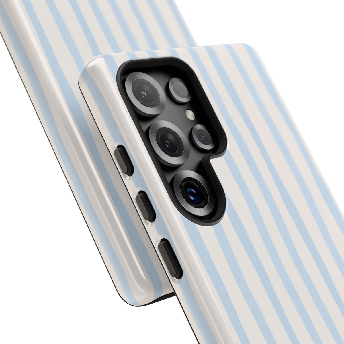 Baby Blue Stripe Phone Case — Soft Wavy Lines Cream Aesthetic