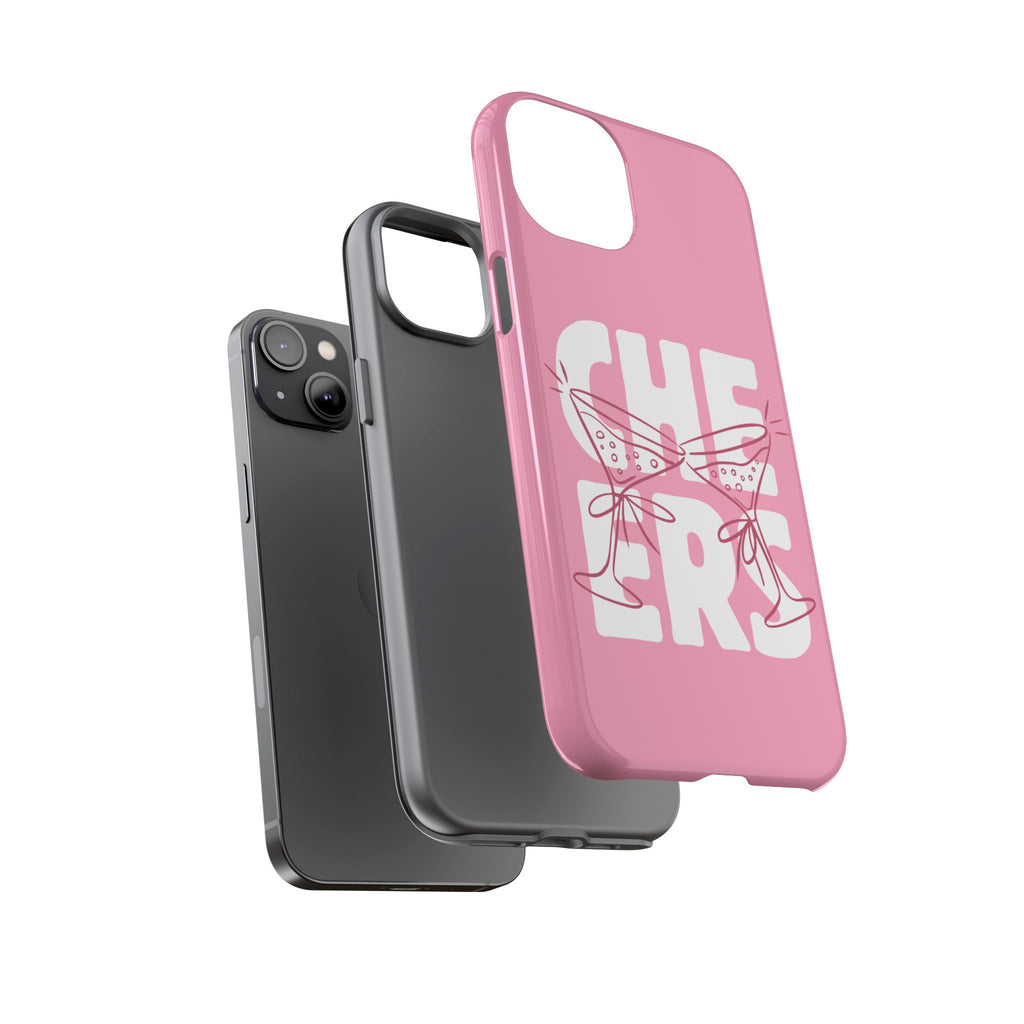 Cheers Phone Case — Pink Martini Glasses Bold Bubblegum