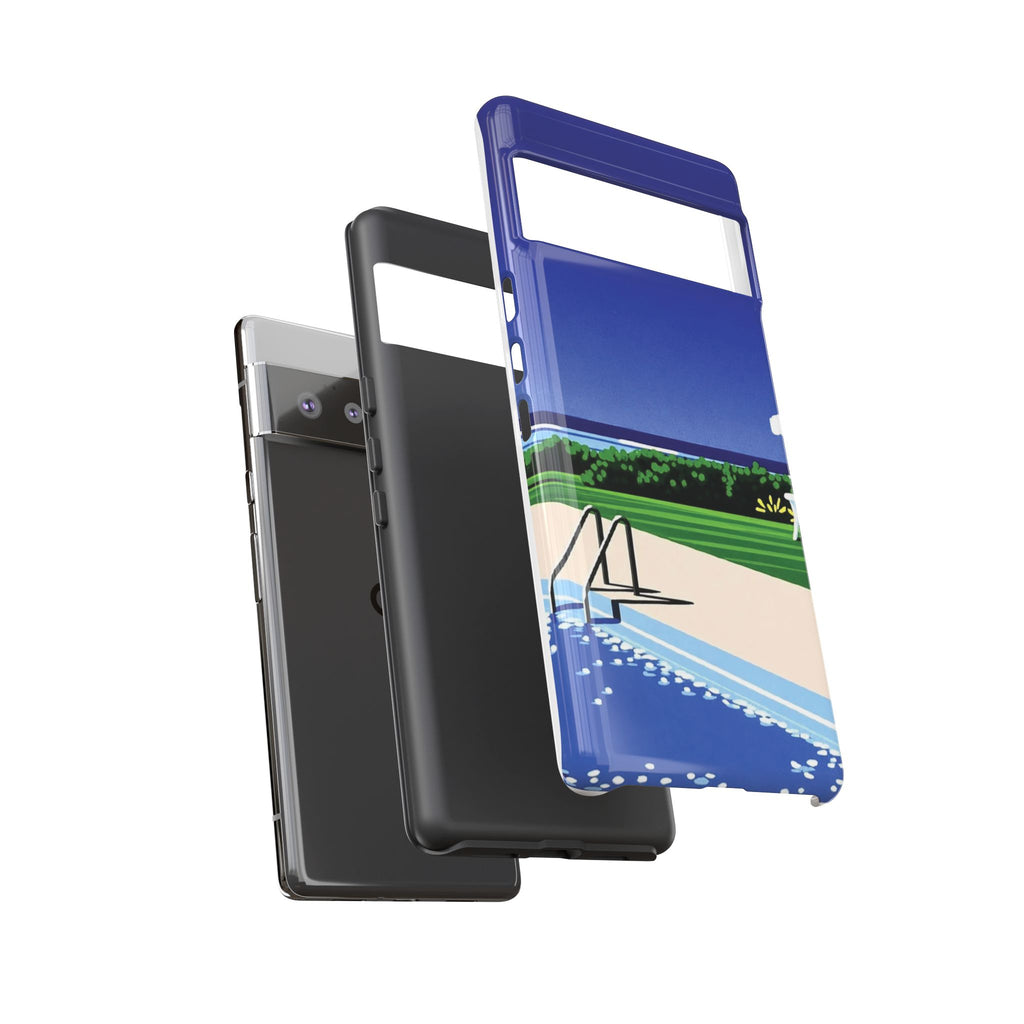 Poolside Phone Case — Bold Blue Summer Art Illustration