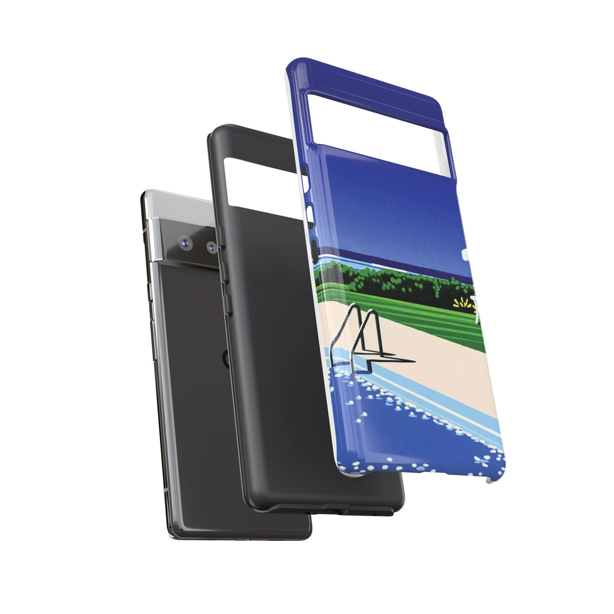 Poolside Phone Case — Bold Blue Summer Art Illustration
