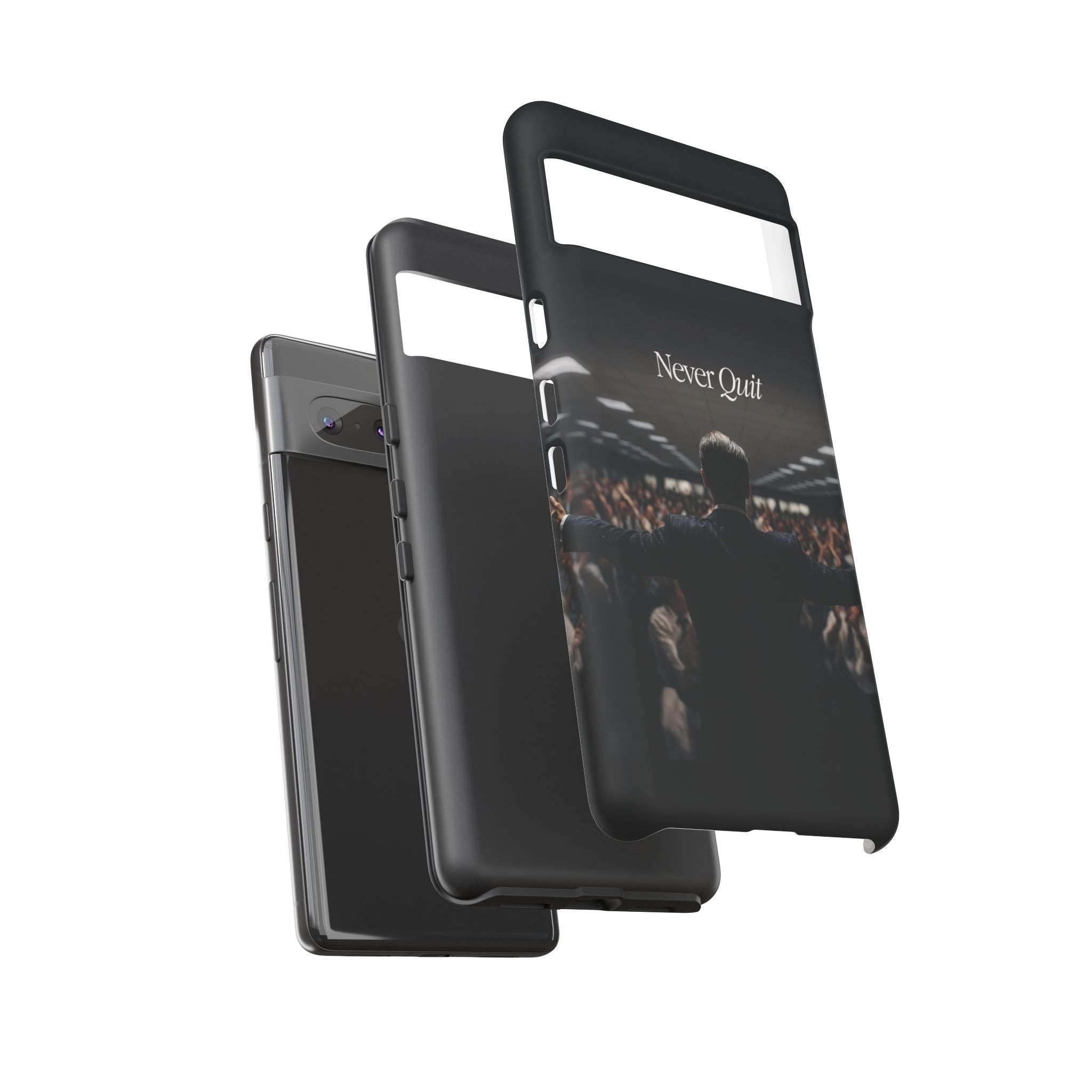Never Quit Phone Case — Leader Crowd Dark Inspirational