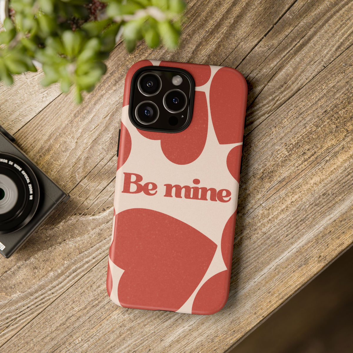 Be Mine Phone Case — Retro Hearts Terracotta Cream Romantic