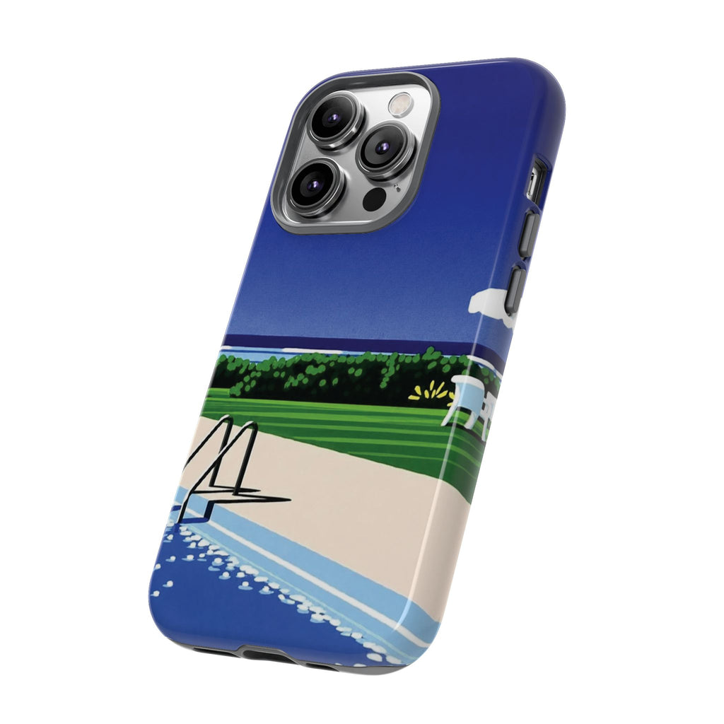 Poolside Phone Case — Bold Blue Summer Art Illustration