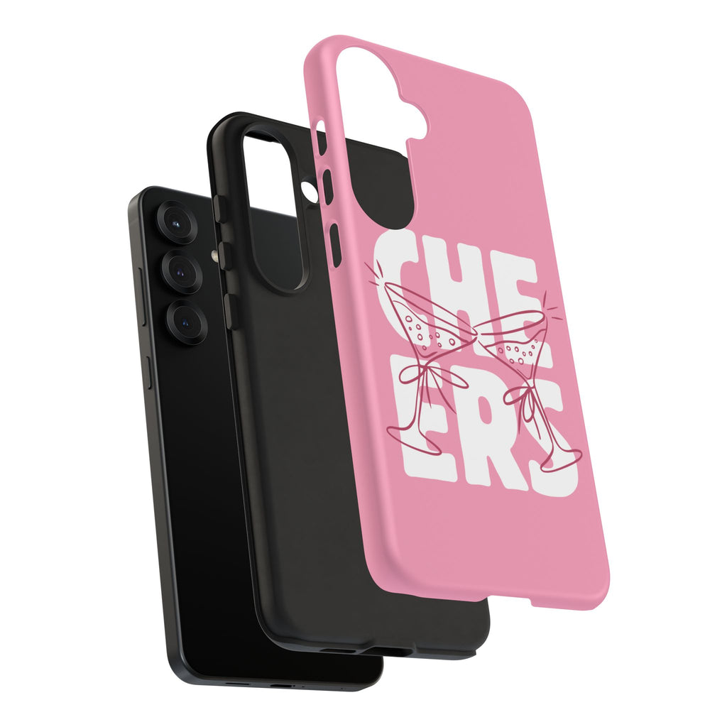 Cheers Phone Case — Pink Martini Glasses Bold Bubblegum