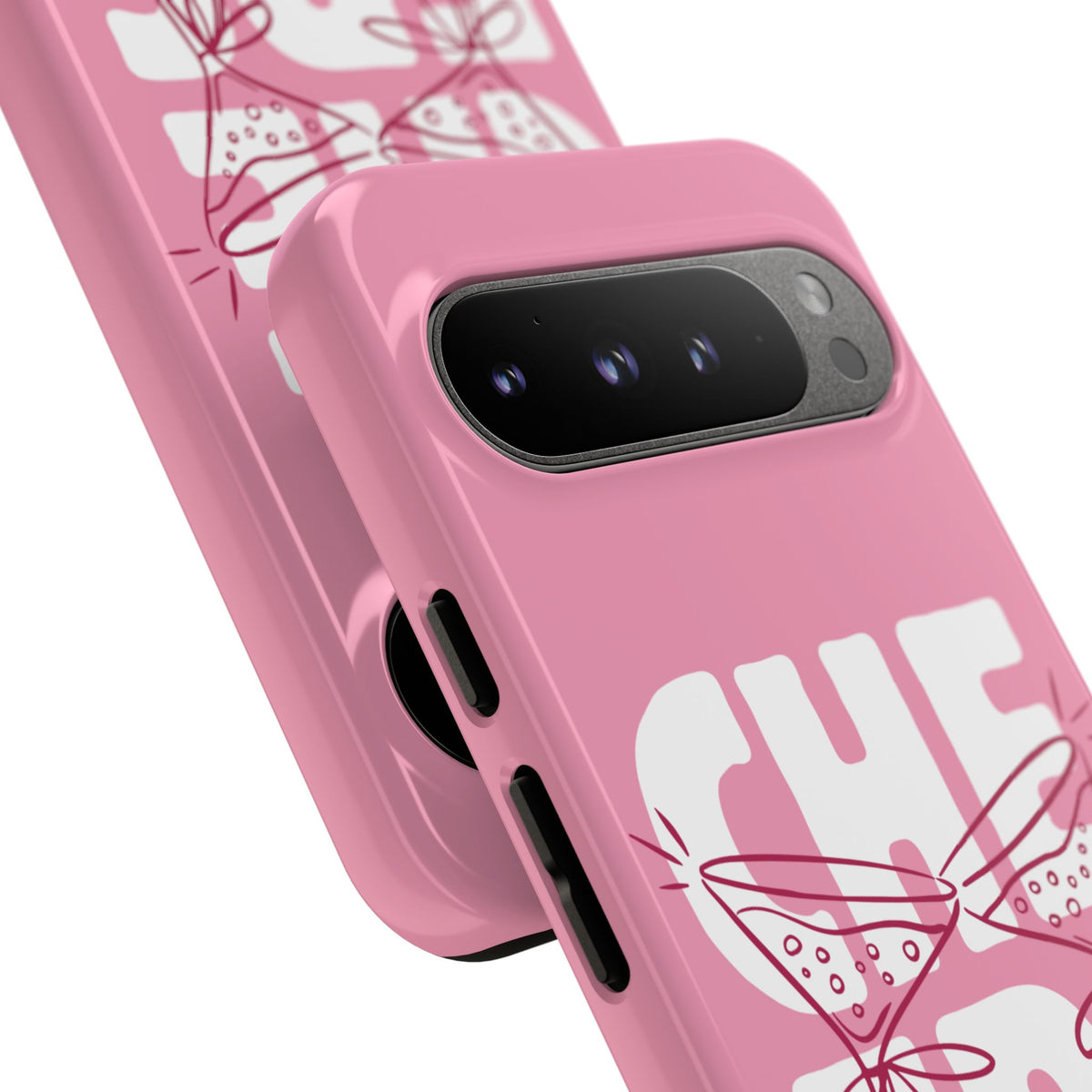 Cheers Phone Case — Pink Martini Glasses Bold Bubblegum
