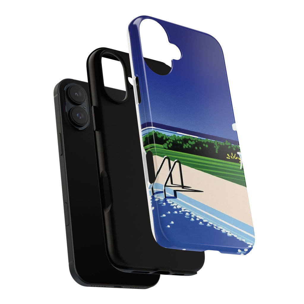 Poolside Phone Case — Bold Blue Summer Art Illustration