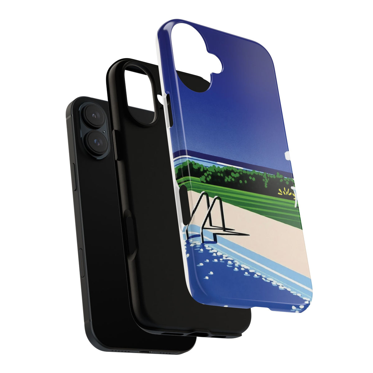 Poolside Phone Case — Bold Blue Summer Art Illustration