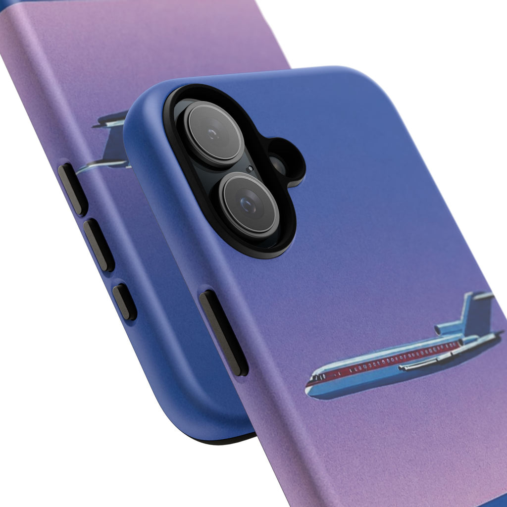 Retro Airplane Phone Case — Purple Night City Vintage Art