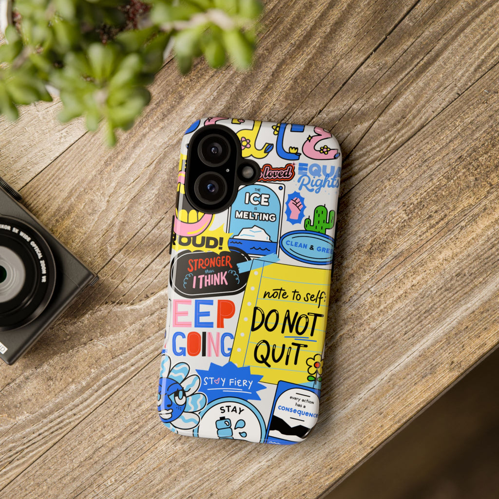 Optimist's Collage Phone Case — Colorful Positive Aesthetic
