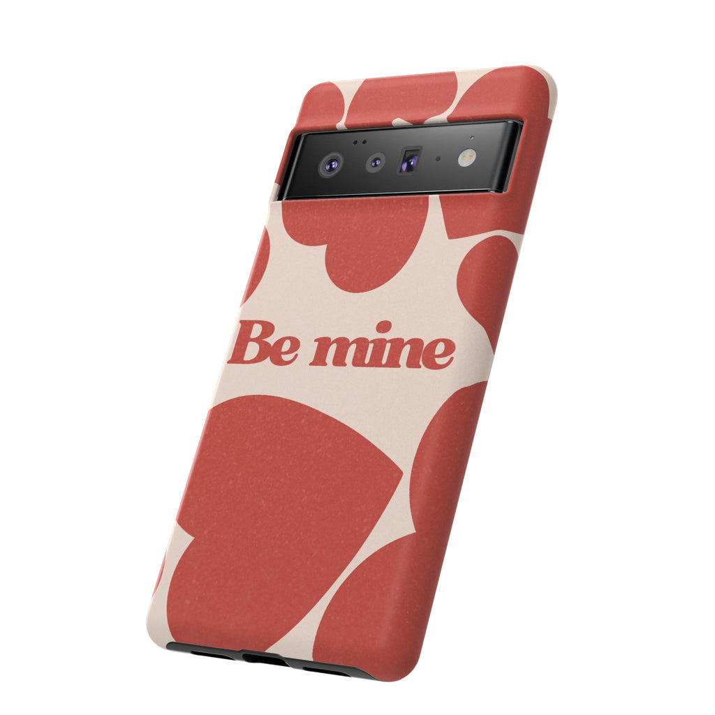 Be Mine Phone Case — Retro Hearts Terracotta Cream Romantic